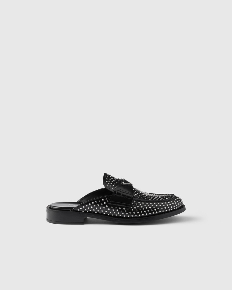 Prada Studded brushed leather mules outlook