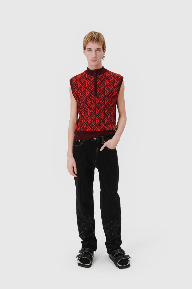 Marine Serre Regenerated Denim Slim Fit Pants outlook