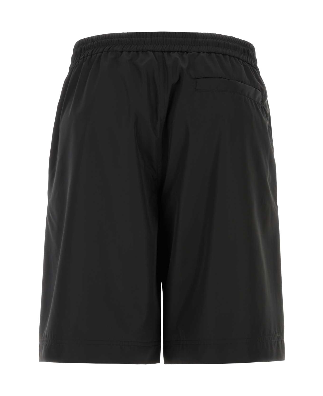 Black Polyester Bermuda Shorts - 2