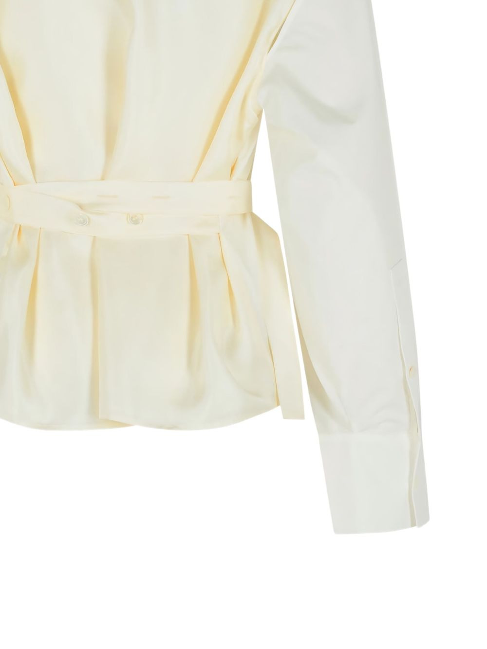 silk-insert belted vest-shirt - 5