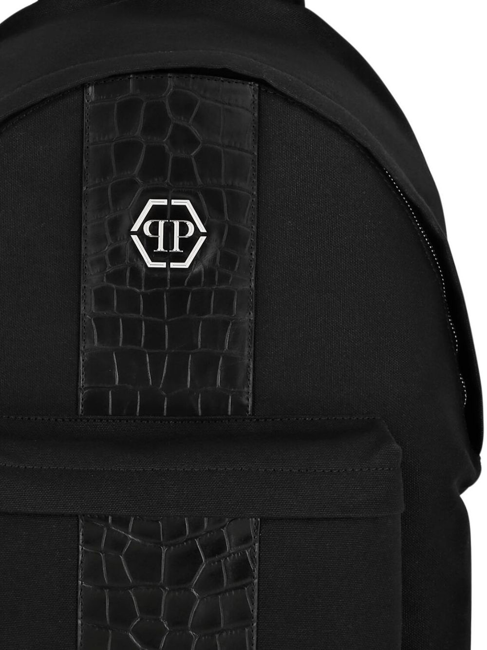 logo-plaque zip-up backpack - 4