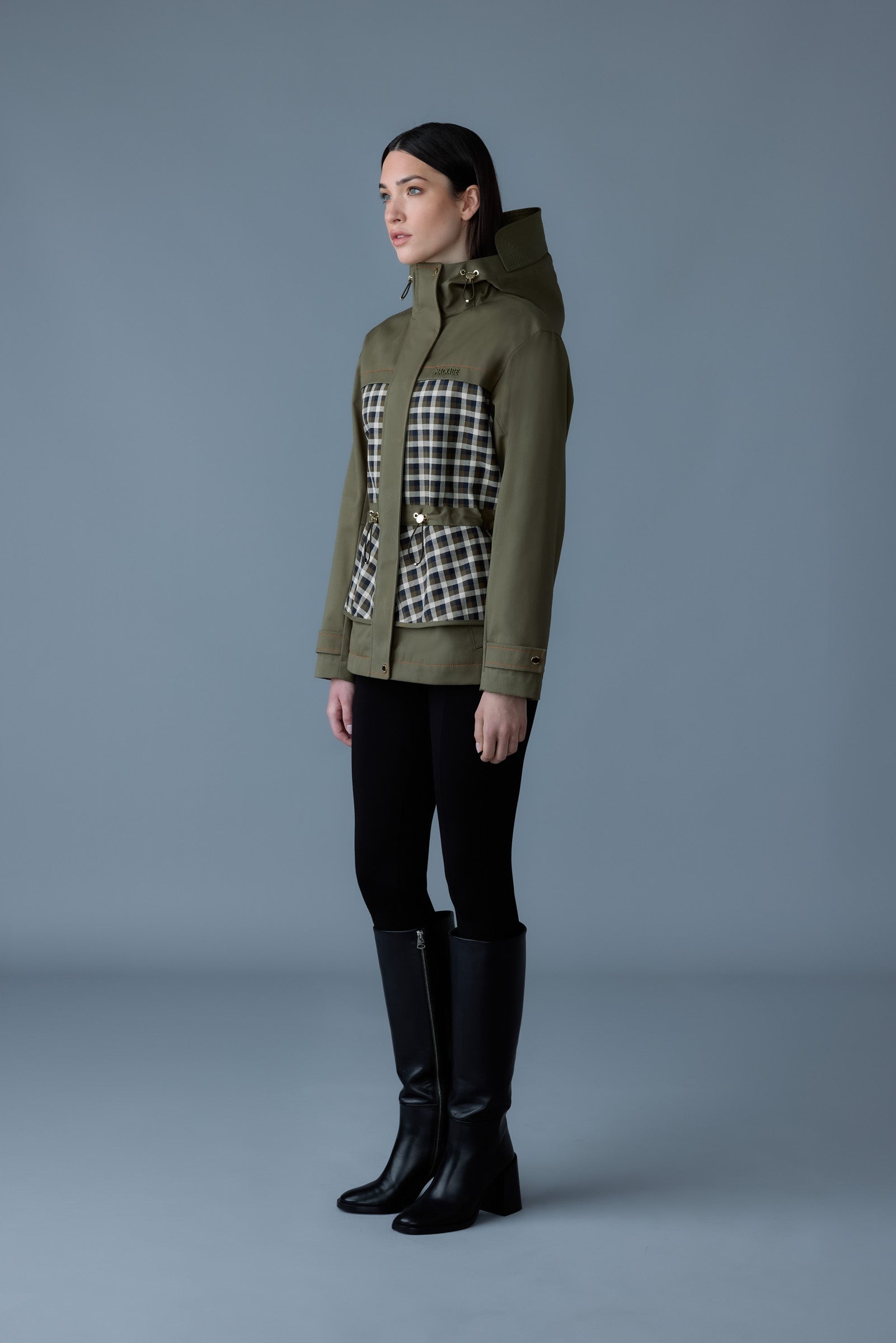 KAORI-PL Hybrid jacket with peplum and plaid detail - 3