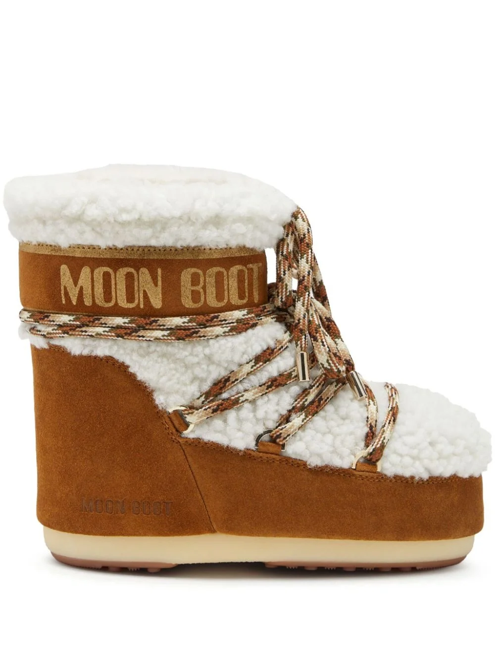 shearling lace-up boots - 1