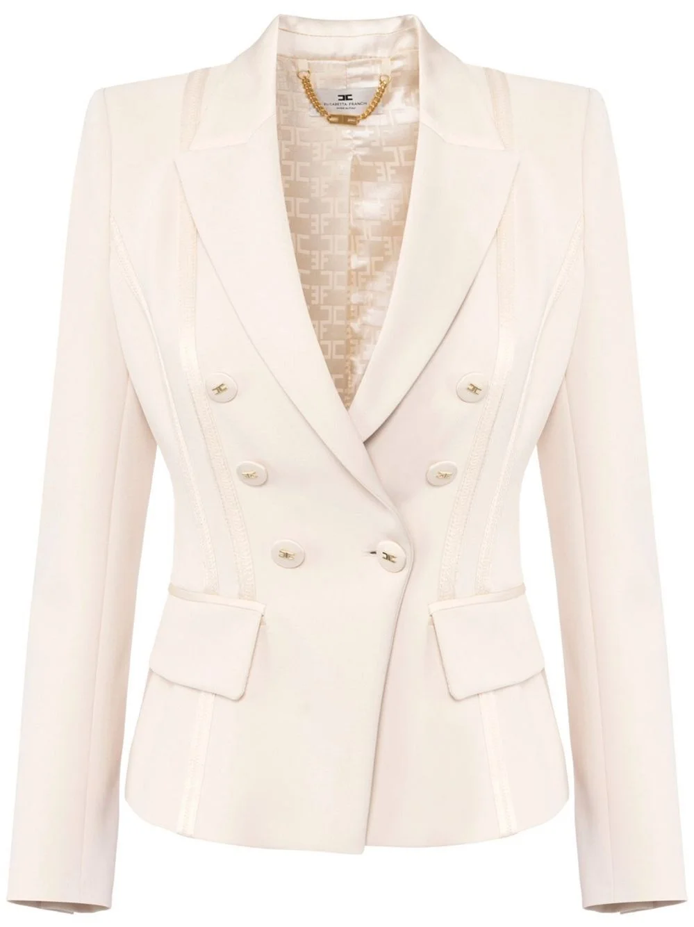 The DOUBLEBREAST CLASSIC JACKET, a premium piece by ELISABETTA FRANCHI, embodies sophistication in t - 1