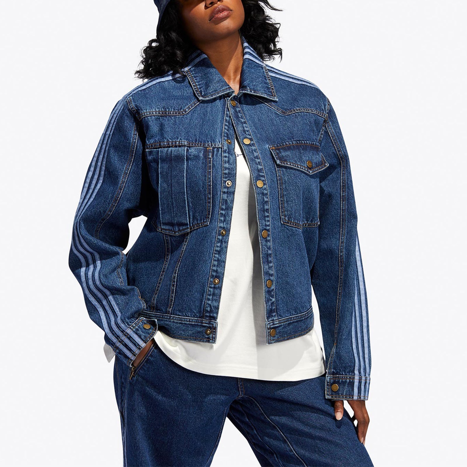 adidas originals x Ivy Park Crossover Casual Denim Blue Jacket HG6544 - 4