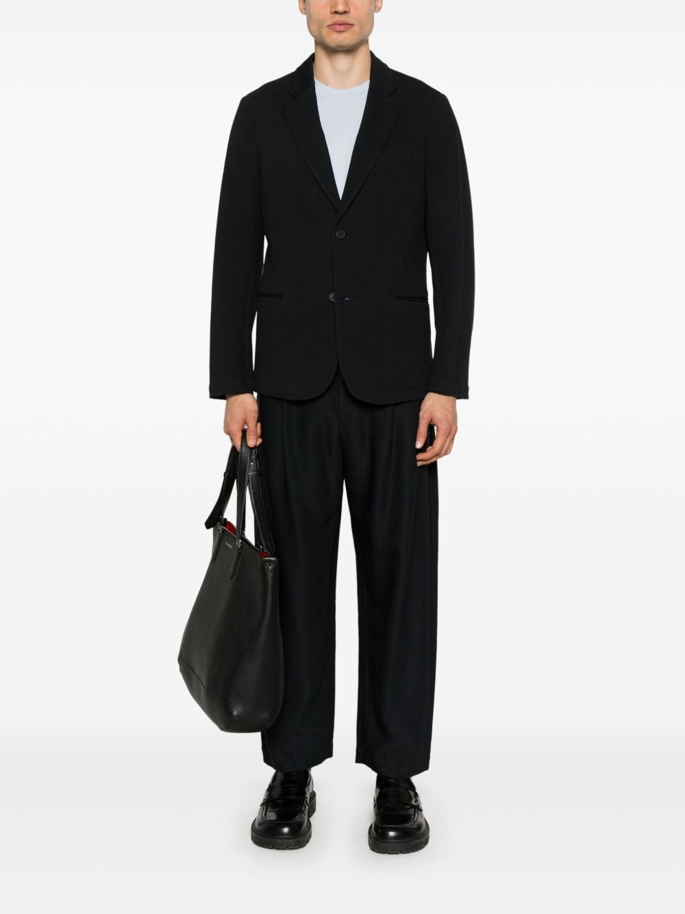 waffle-jersey single-breasted blazer - 2