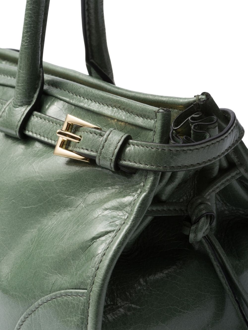 medium triangle-logo belted handbag - 6