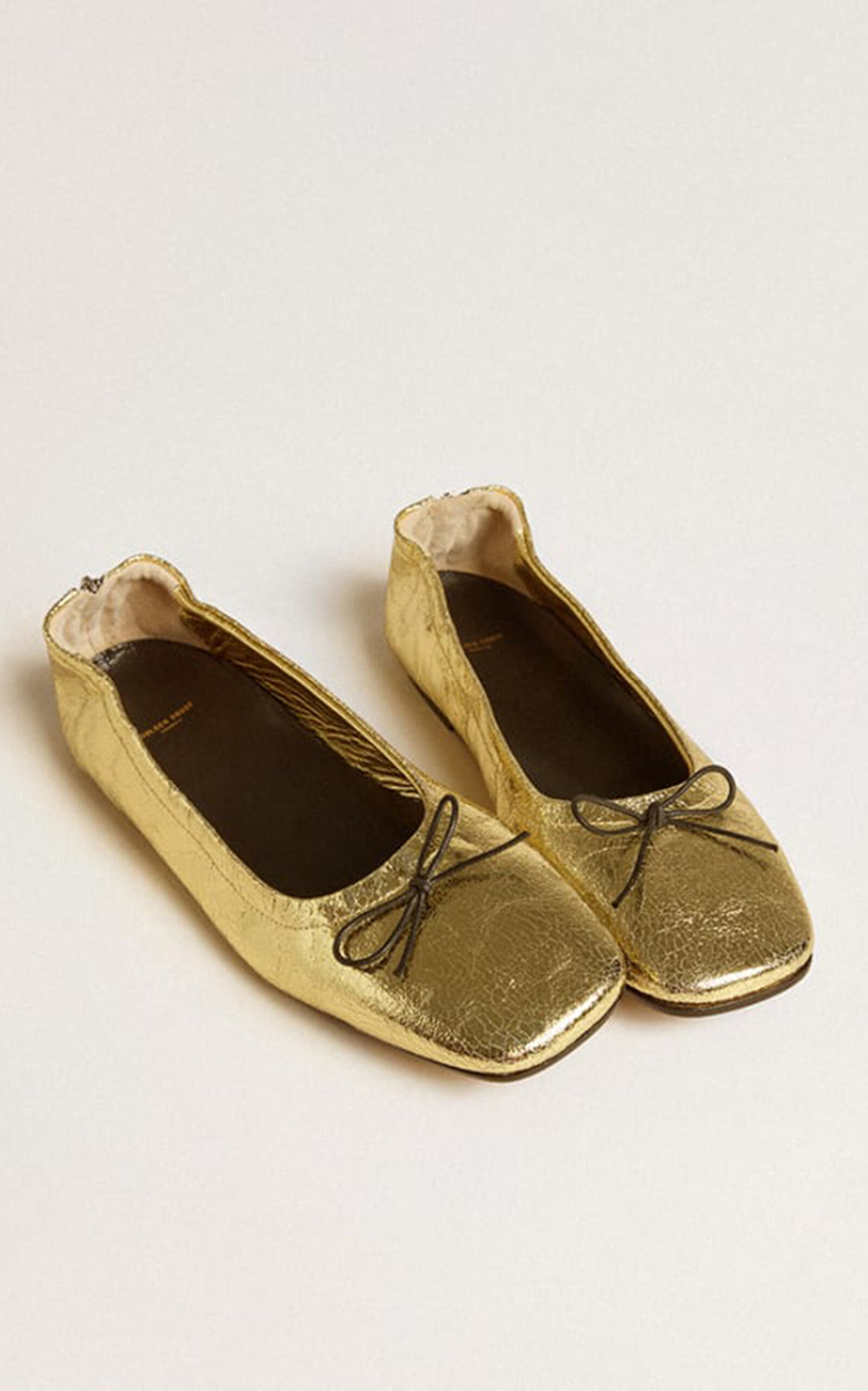 Amy Laminated Wrinkled Ballerina Flats gold - 3