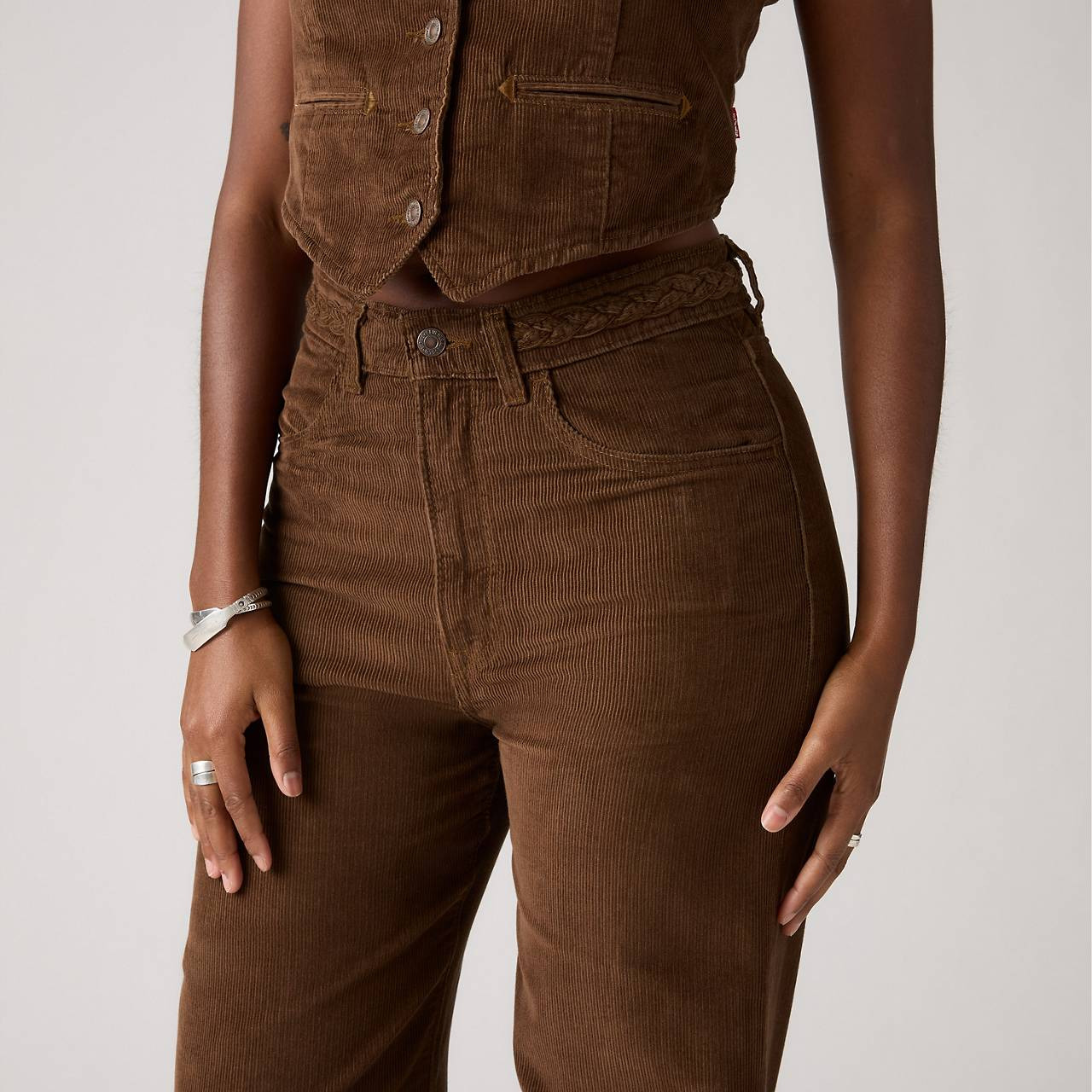 RIBCAGE WIDE LEG BRAIDED WOMEN'S JEANS - 4
