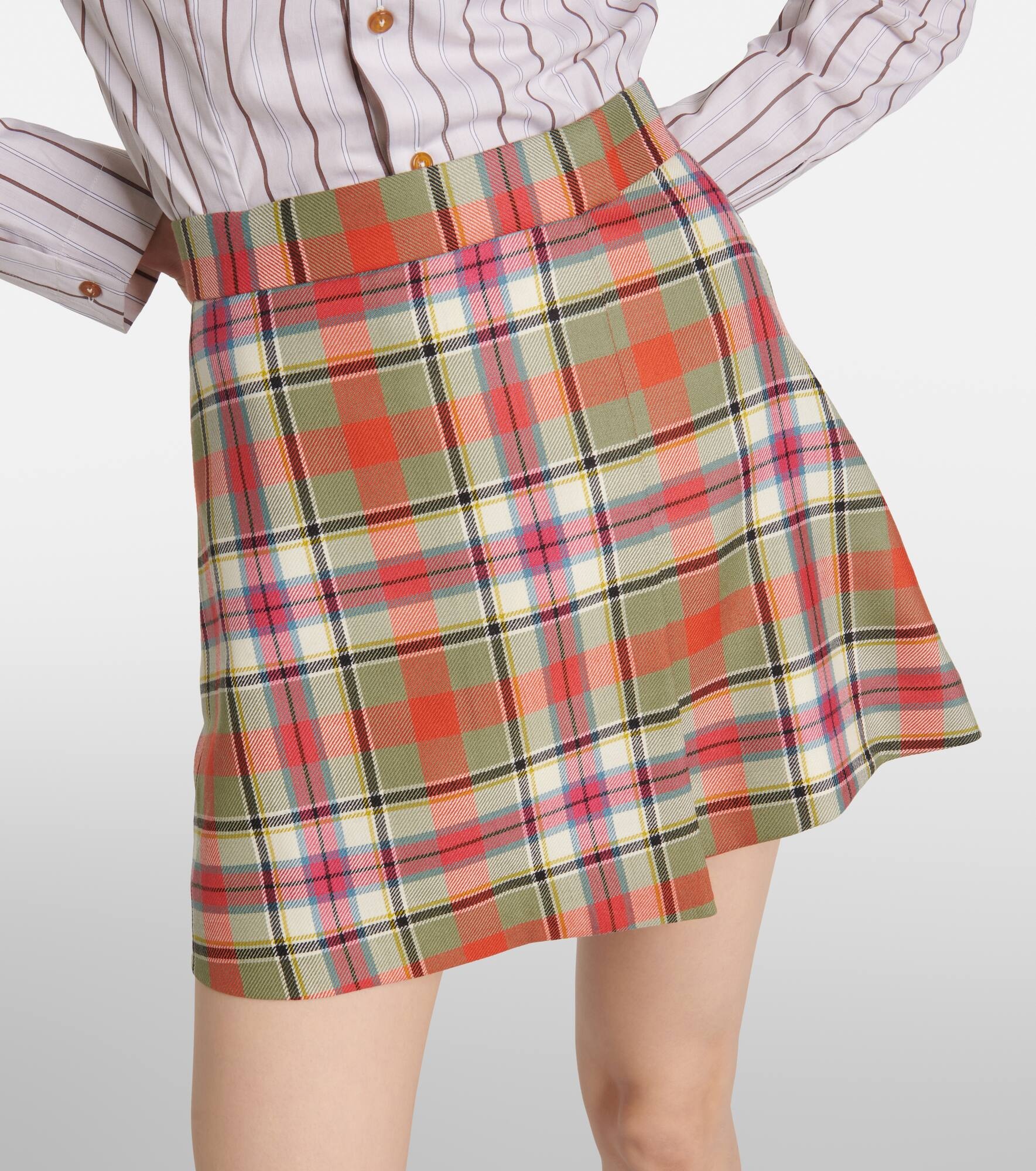 Cut Off checked wool miniskirt - 5