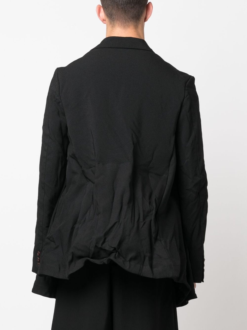 crease-effect single-breasted blazer - 4