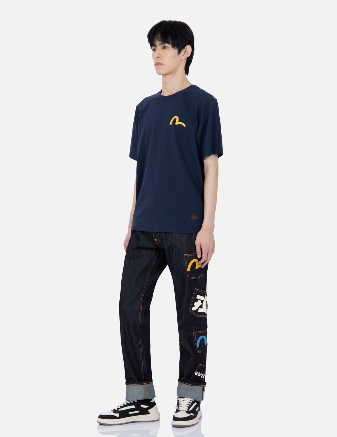 LOGO-PRINT MULTI-POCKETS REGULAR-FIT DENIM JEANS #2010 - 4