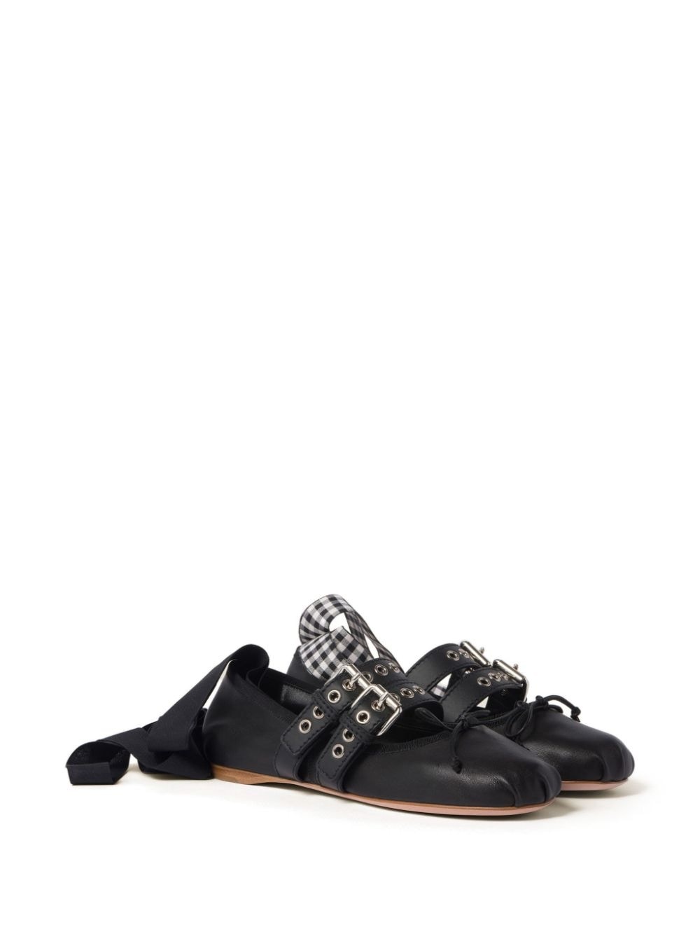 buckled leather ballerina shoes - 2
