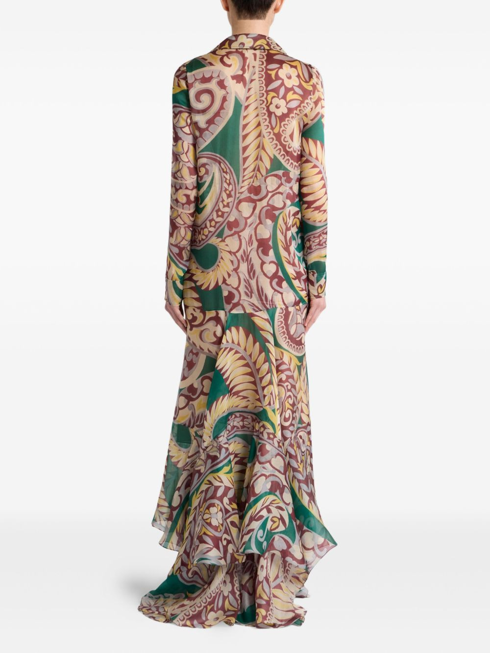 paisley-print ruffled maxi dress - 3