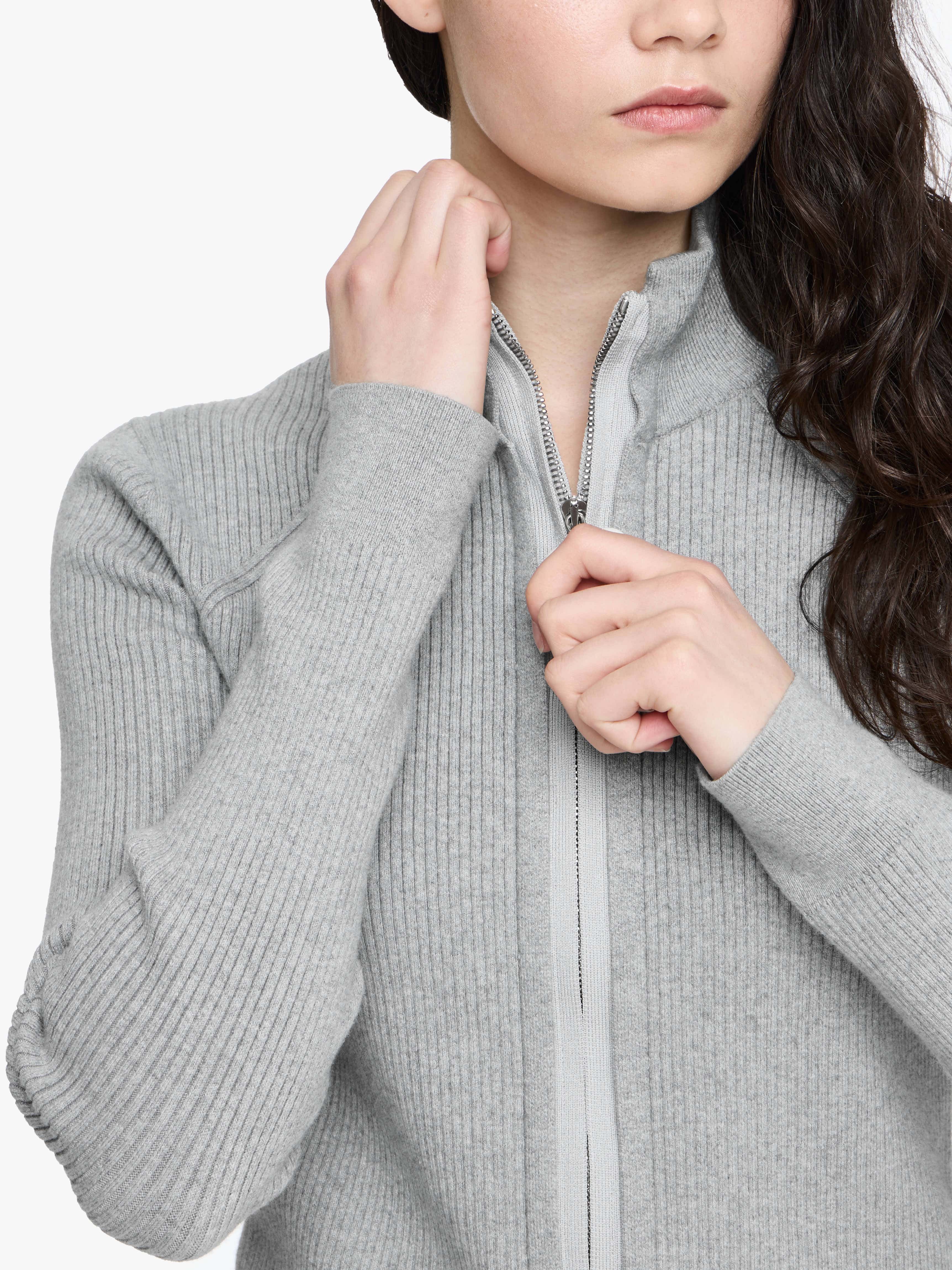 FITTED ZIP UP CARDIGAN - 4