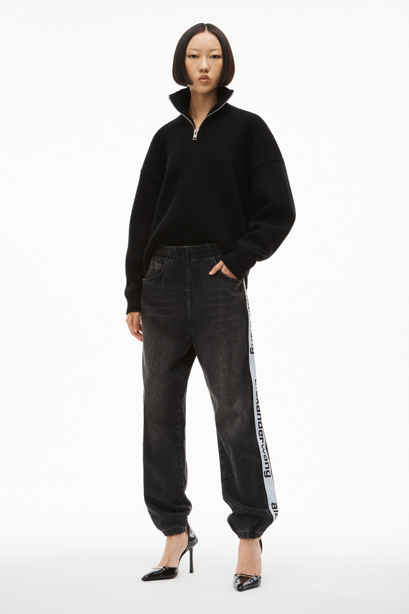 Alexander Wang LOGO TAPE JOGGER IN DENIM outlook