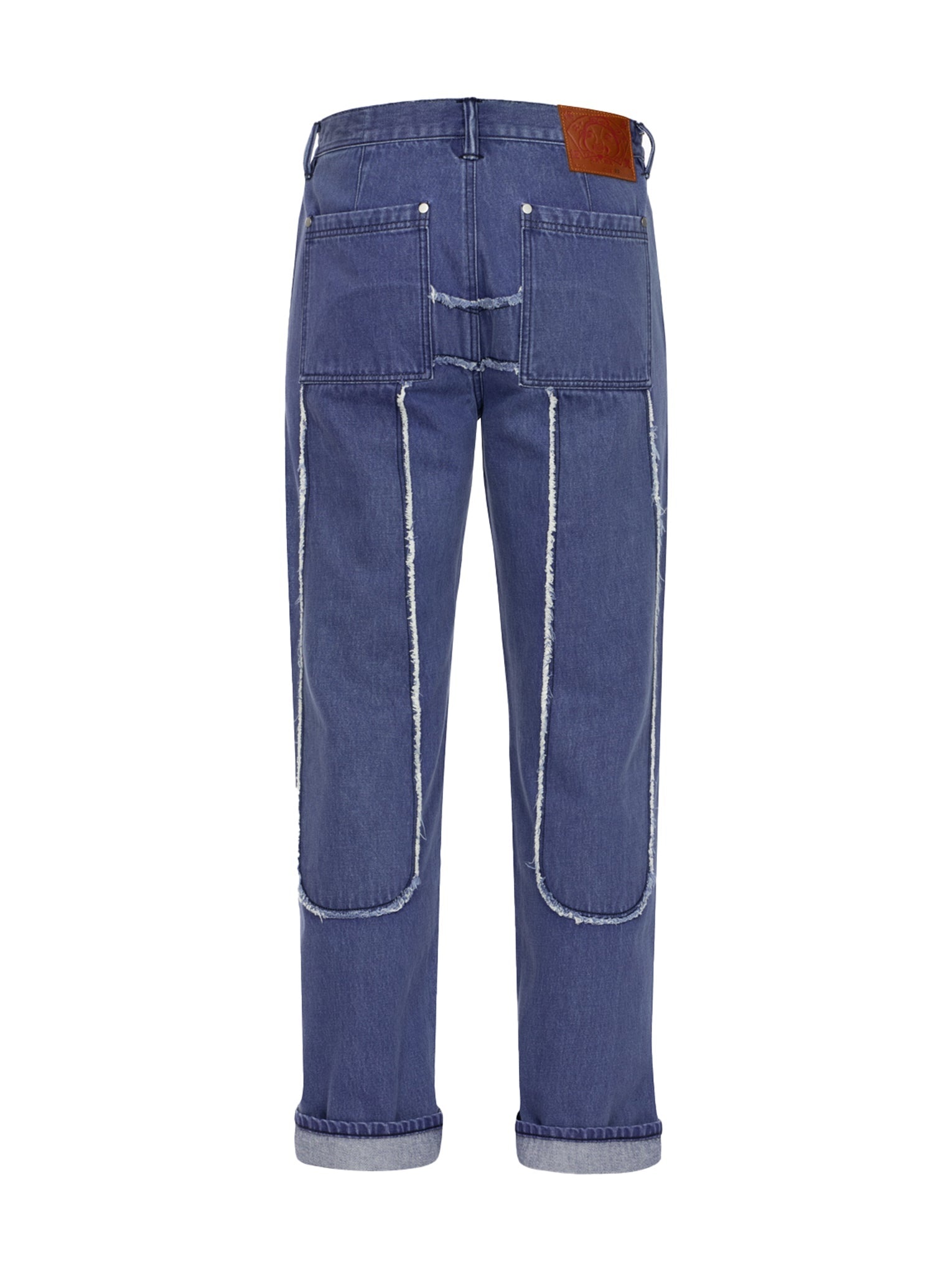 Daicock with Fringed Edges Baggy Fit Work Jeans - 9