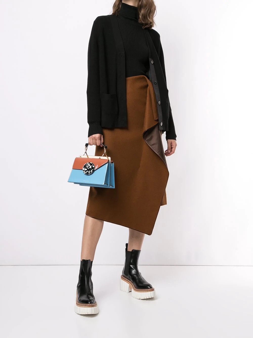 asymmetric draped skirt - 2