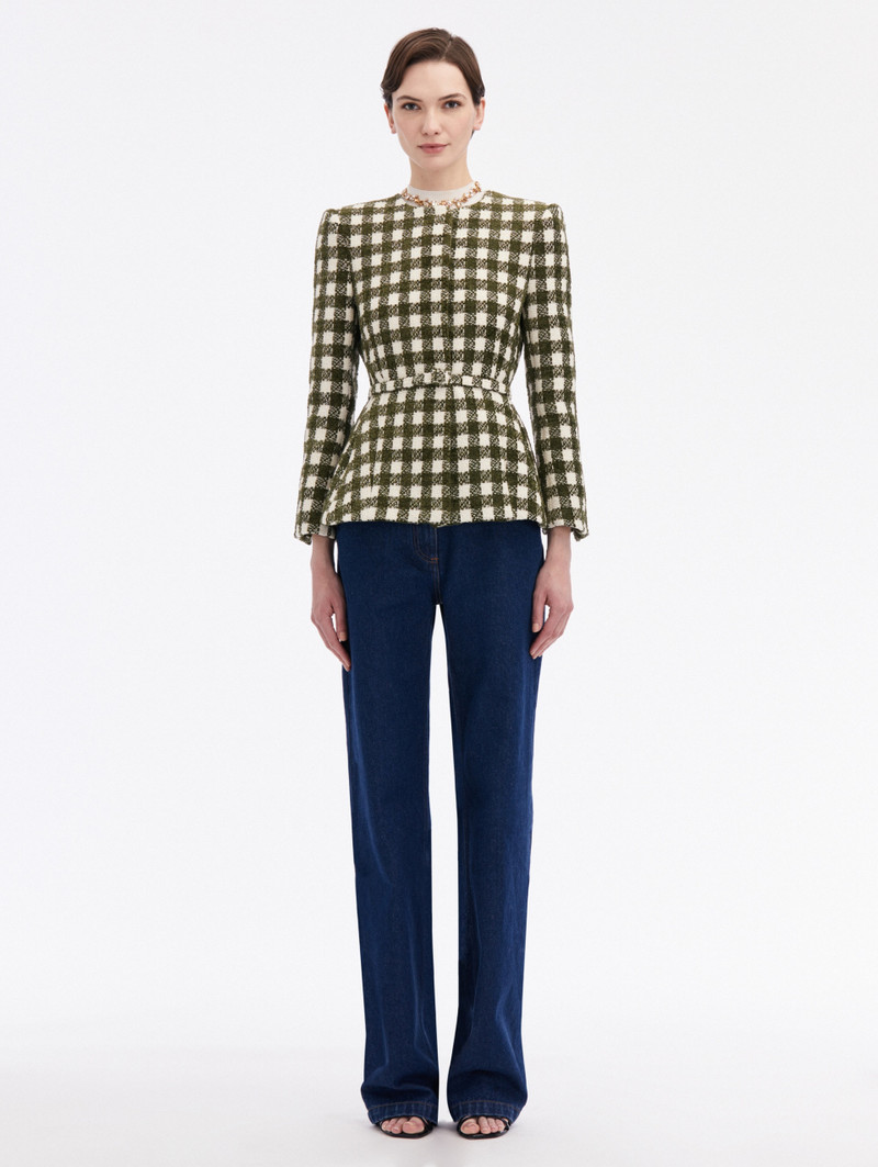 Oscar de la Renta CHENILLE CHECK TWEED JACKET outlook