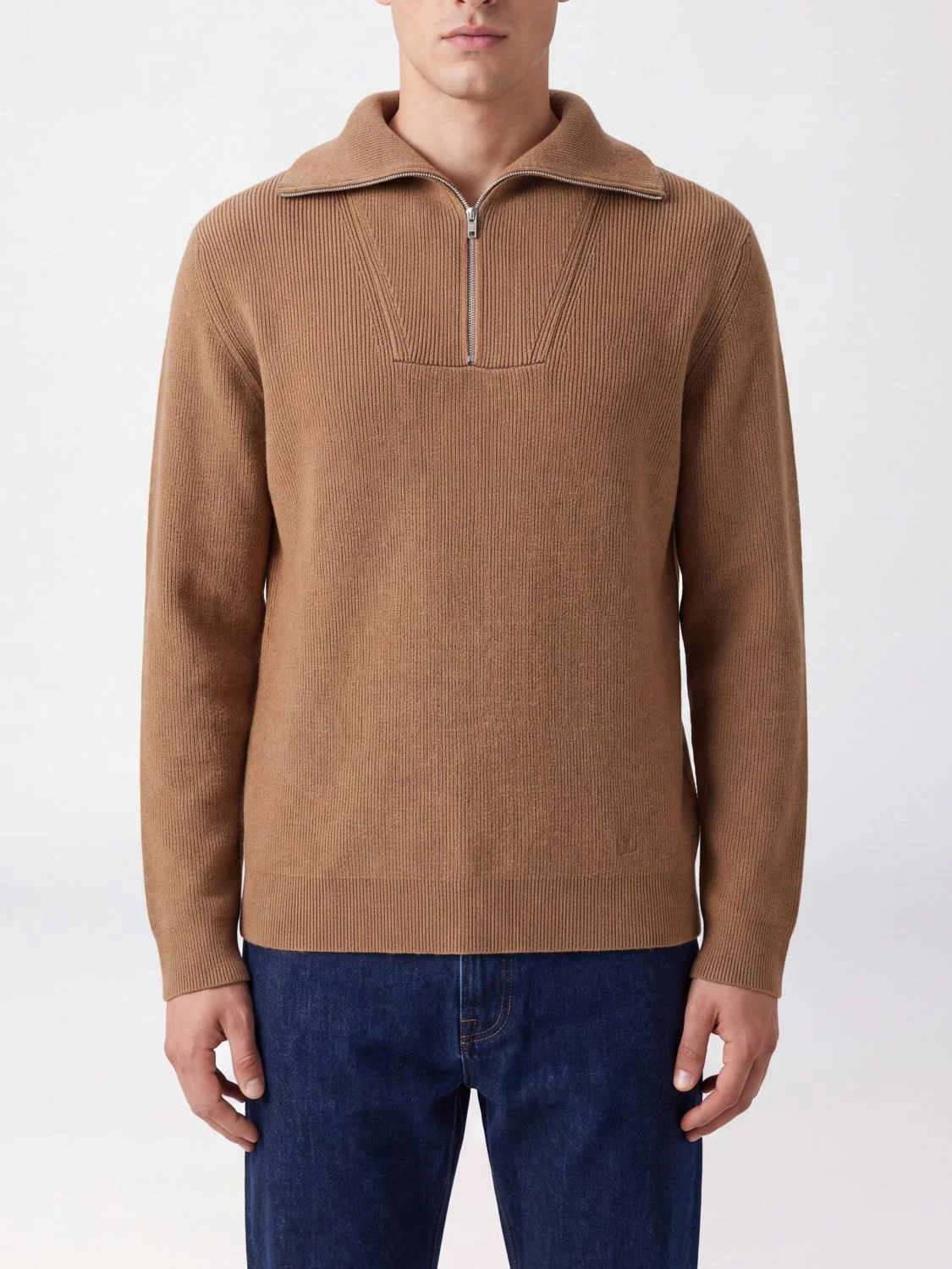 VALENTINO GARAVANI Cotton Turtleneck Jumper with Half-Zip Closure - 1