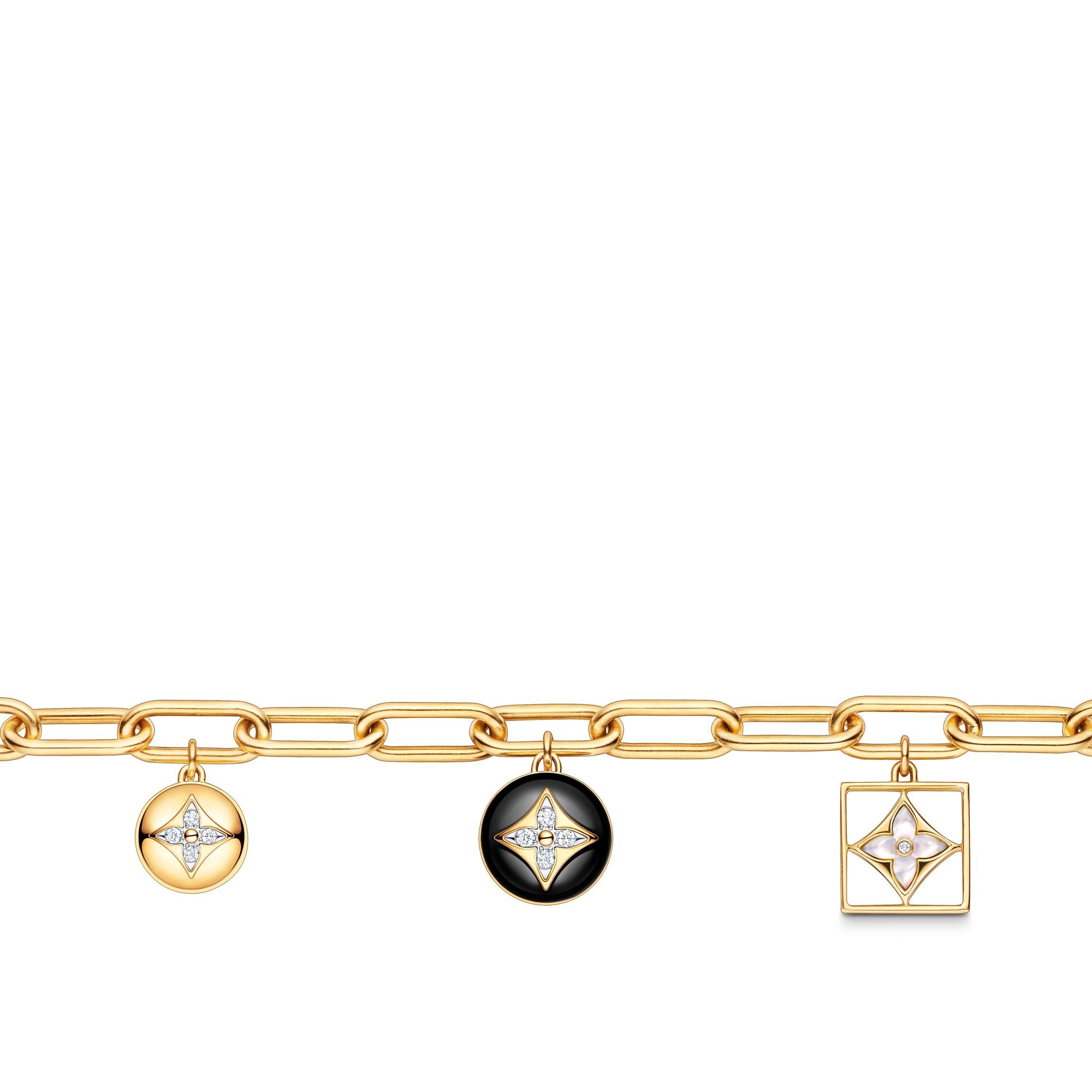 B Blossom Bracelet, Yellow Gold, White Gold, Onyx, White Mother-Of-Pearl And Diamonds - 3