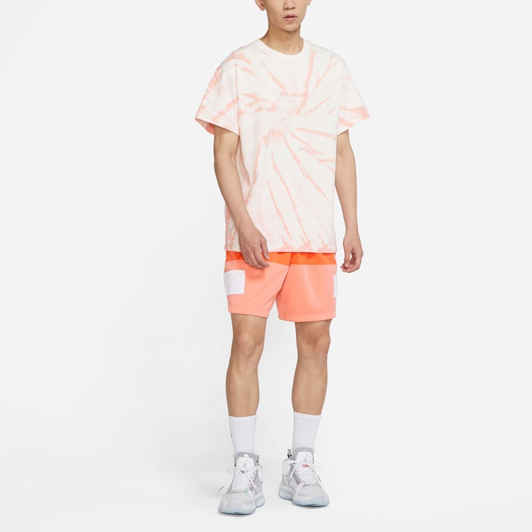 Air Jordan Loose Knit Tie Dye Printing Short Sleeve Orange DQ3903-100 - 4