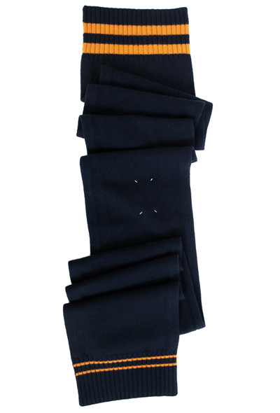 Maison Margiela NAVY BLUE CONTRASTING STRIPES WOOL SCARF outlook