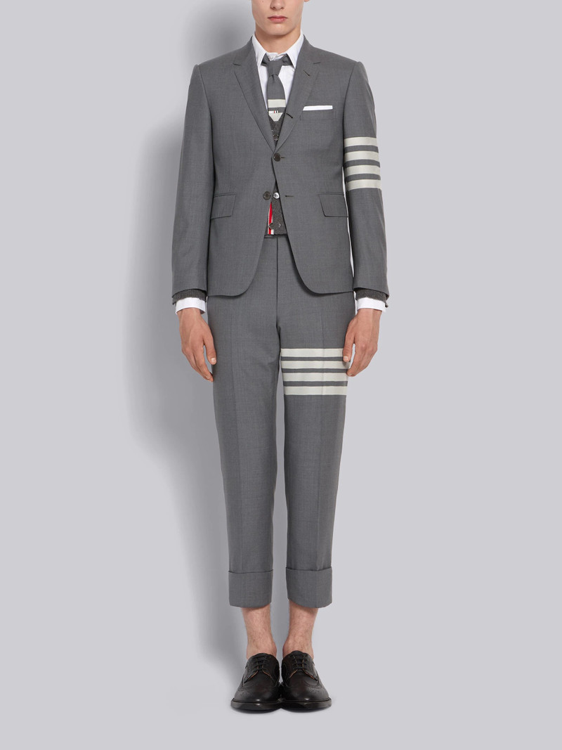 Medium Grey Plain Weave Suiting Classic 4-Bar Trouser 4