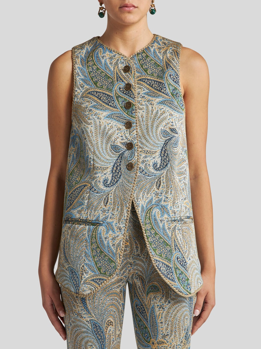PAISLEY JACQUARD WAISTCOAT - 2
