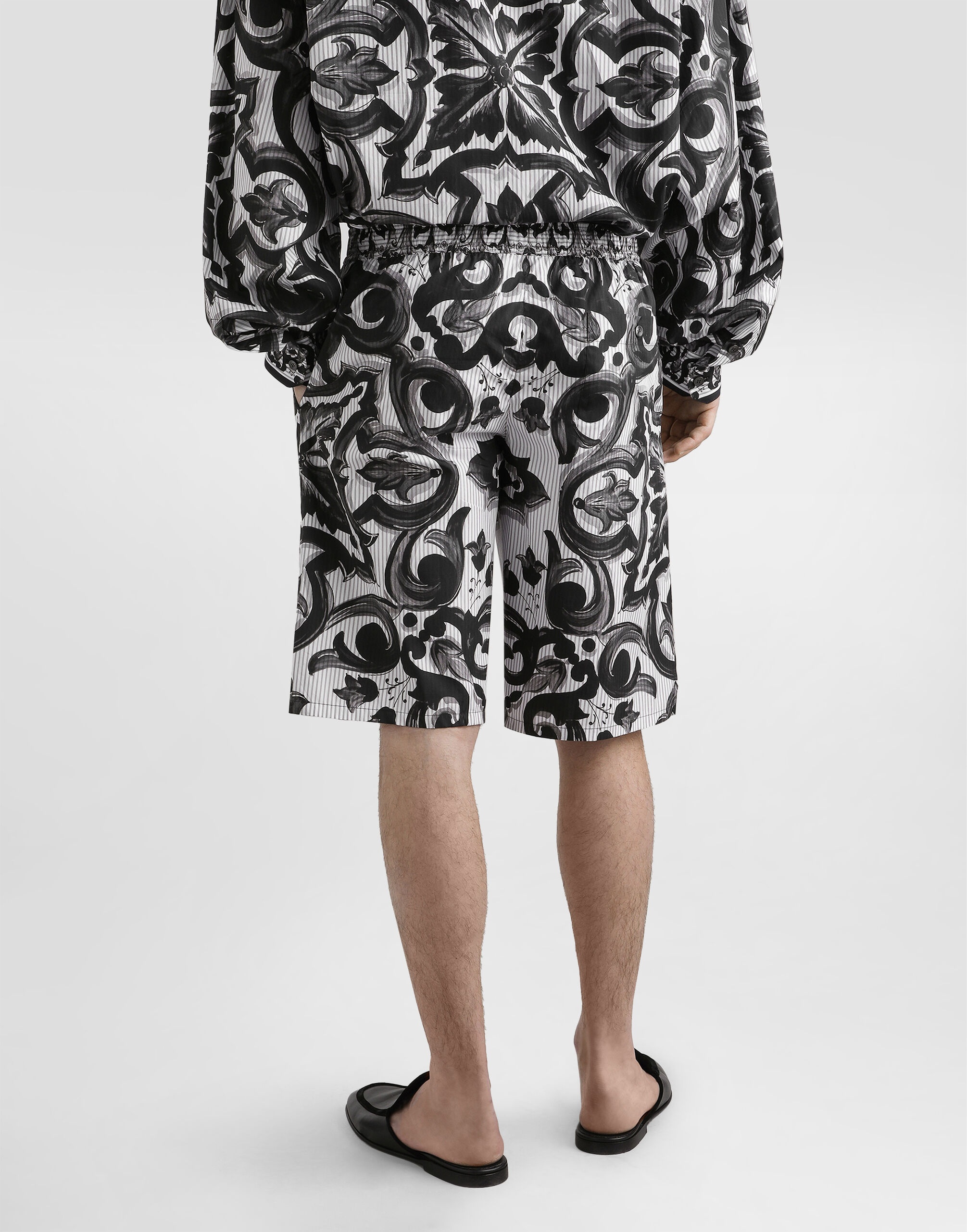 Majolica-print poplin trousers - 5