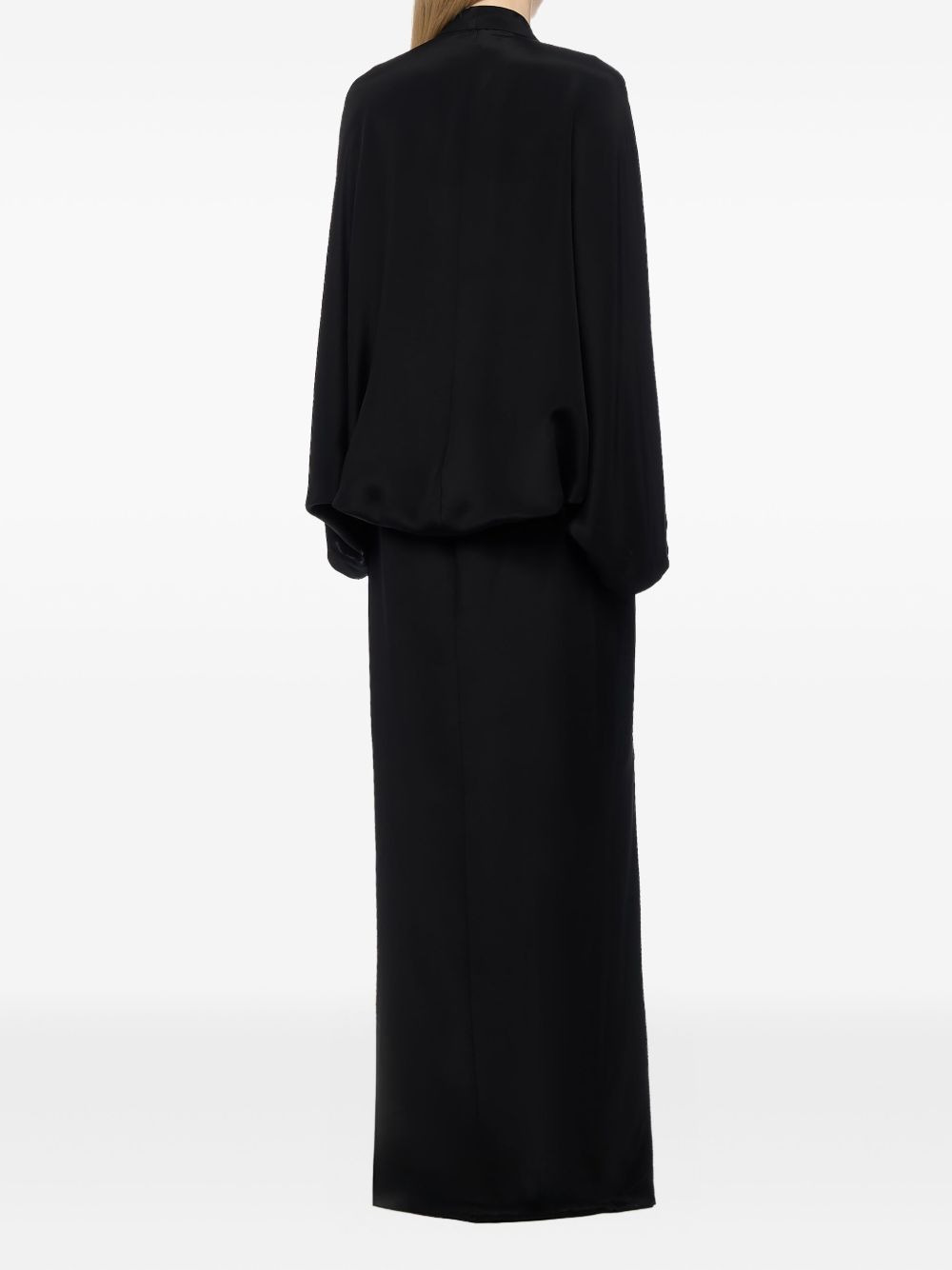V-neck wide-sleeve maxi dress - 3