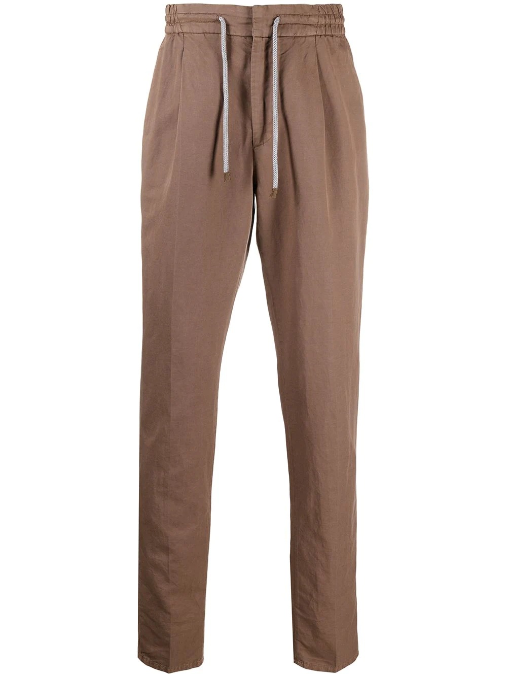 drawstring-waist straight leg trousers - 1