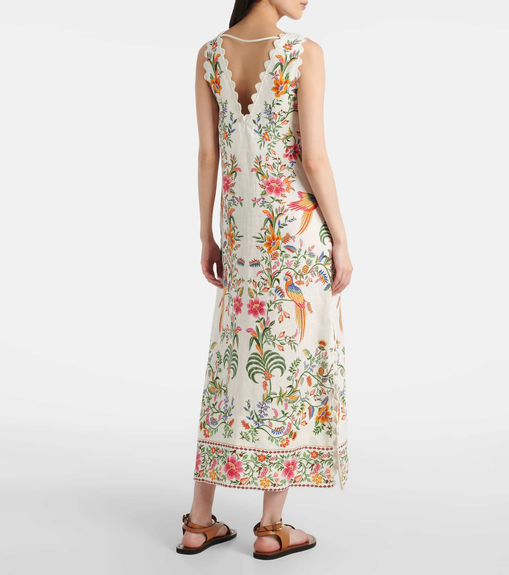 Printed linen maxi dress - 3