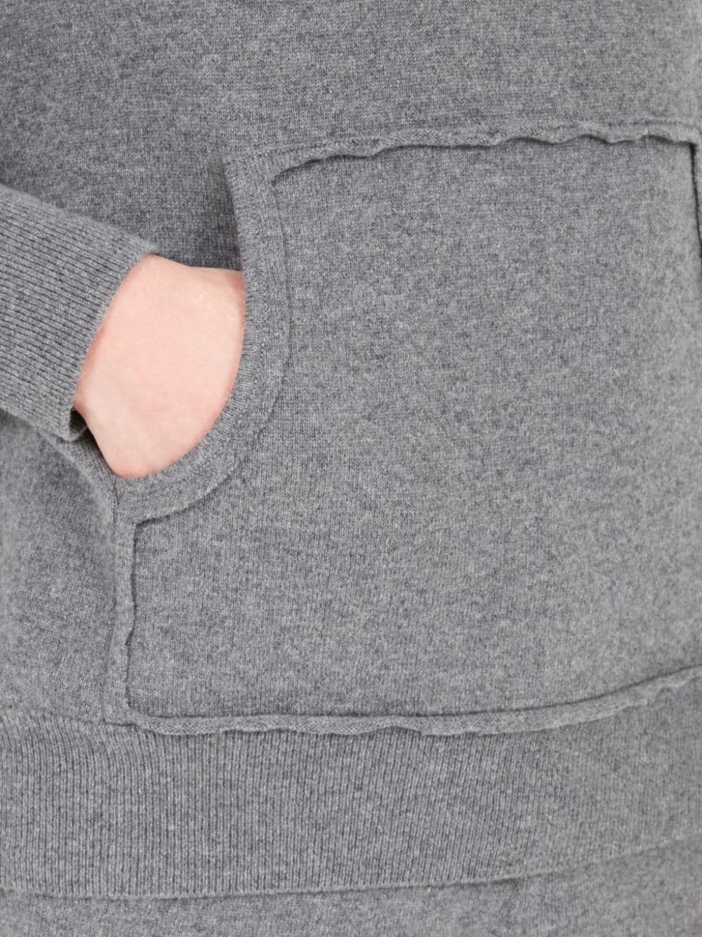 pouch-pocket knitted drawstring hoodie - 7