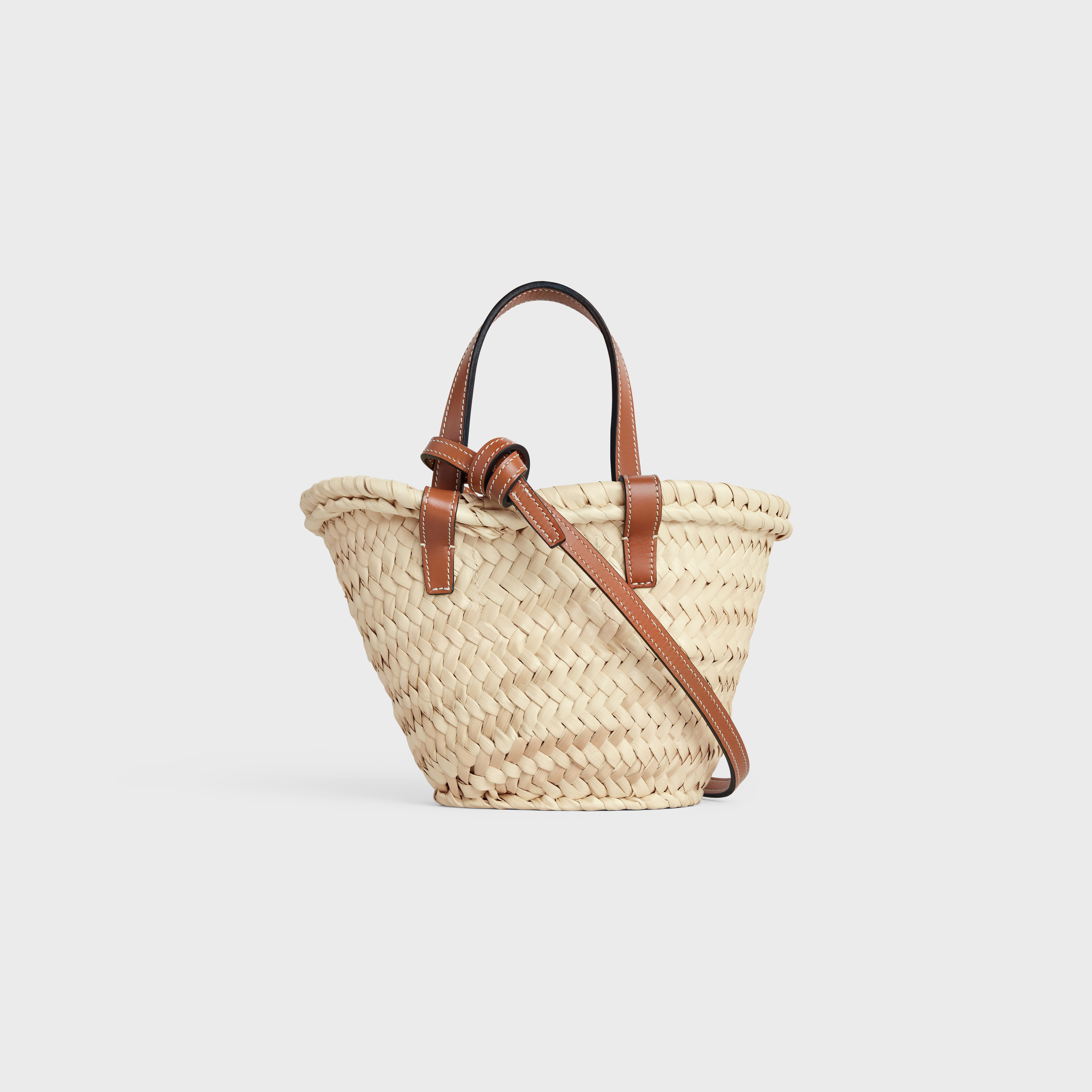 NANO TRIOMPHE PANIER in PALM LEAVES and CALFSKIN 3