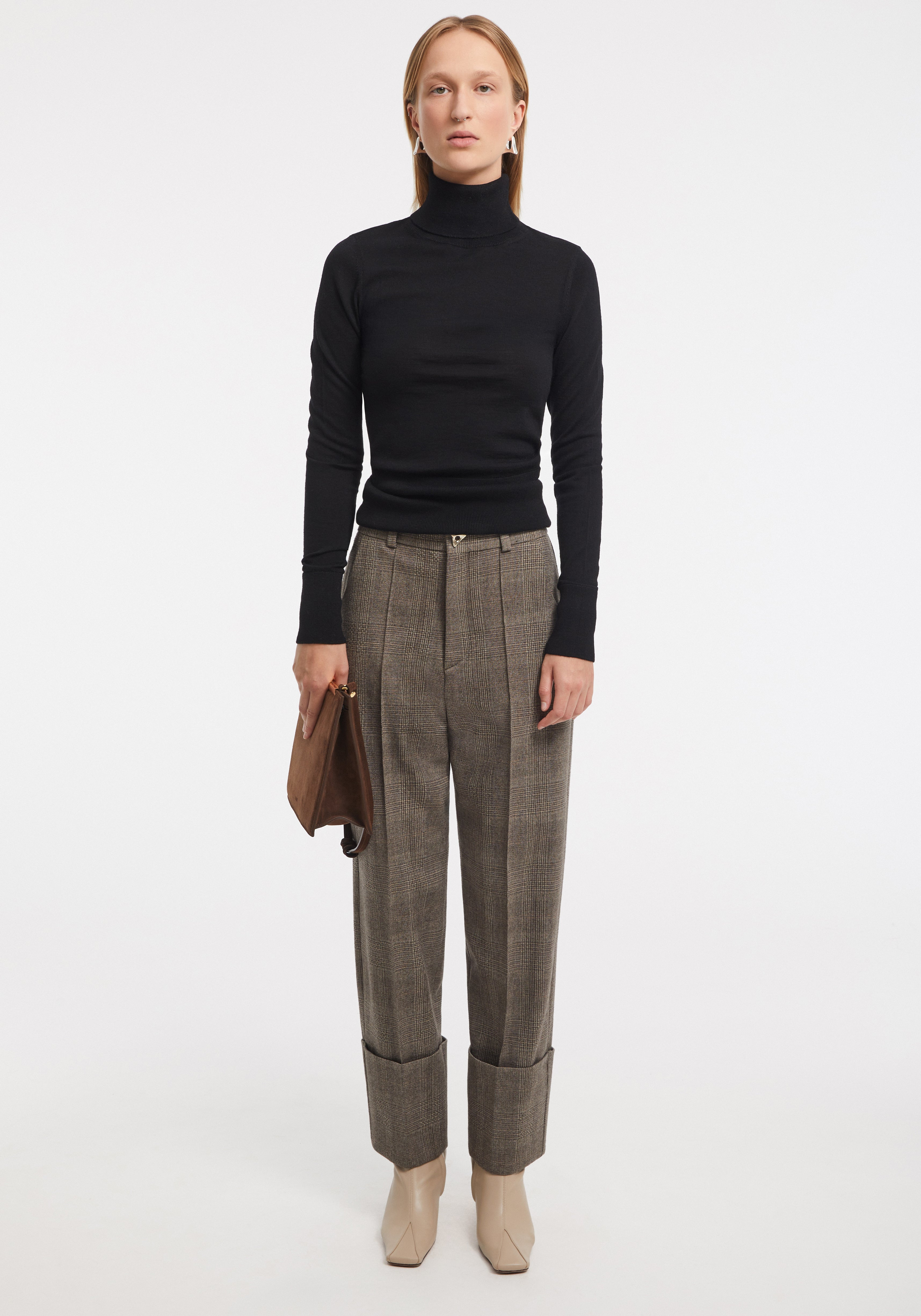 WENDERS
Checkered cuffed straight-leg suiting pants - 3