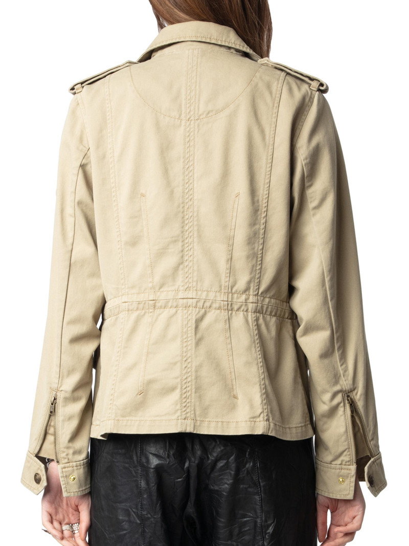 Women's Klimi Cotton Military Jacket - Latte 5