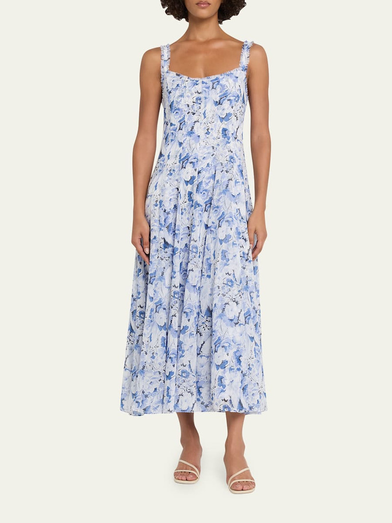 Cinq à Sept Marmo Heirloom Petals Midi Dress outlook
