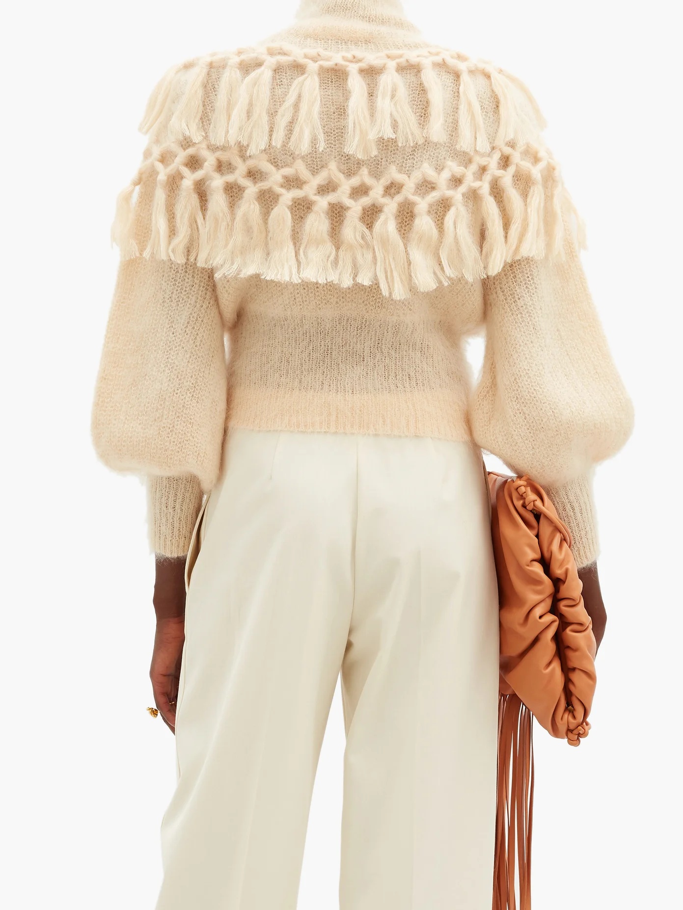 Ladybeetle macramé-tassel mohair-blend sweater - 5