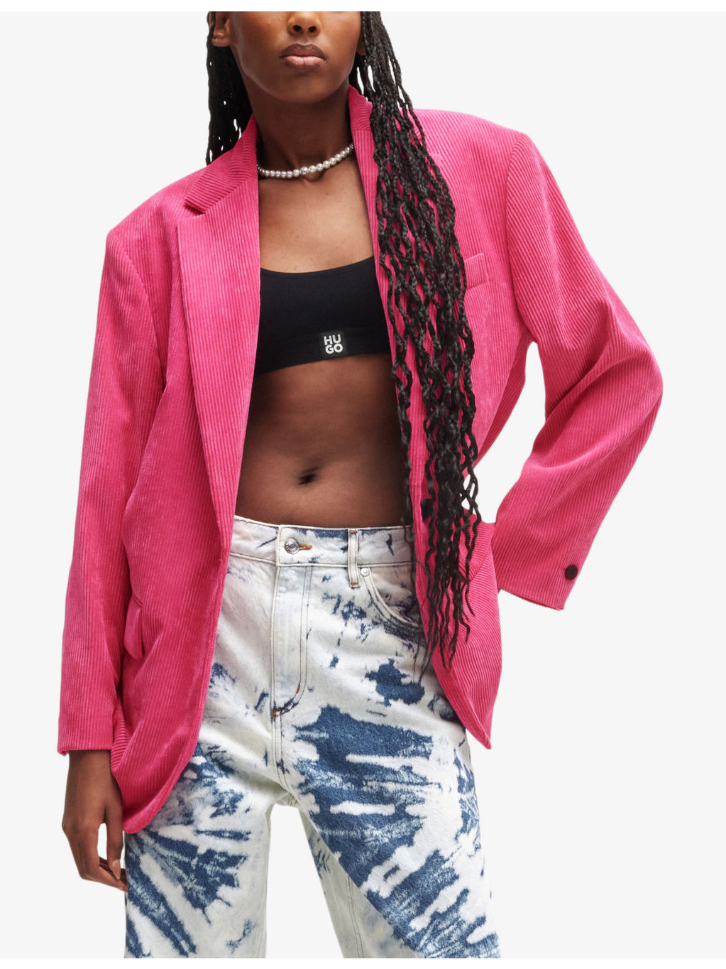 Regular-fit single-breasted stretch-corduroy jacket - 3