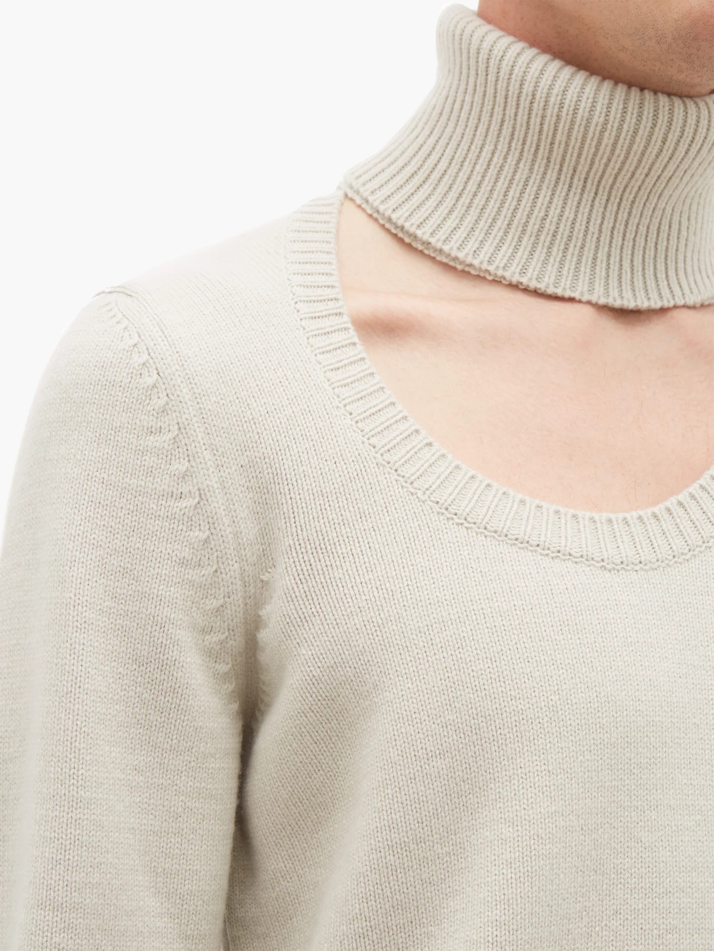 Cutaway wool-blend jumper - 4