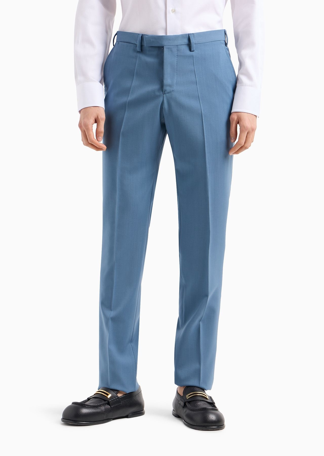Trousers in natural stretch tropical light wool - 2