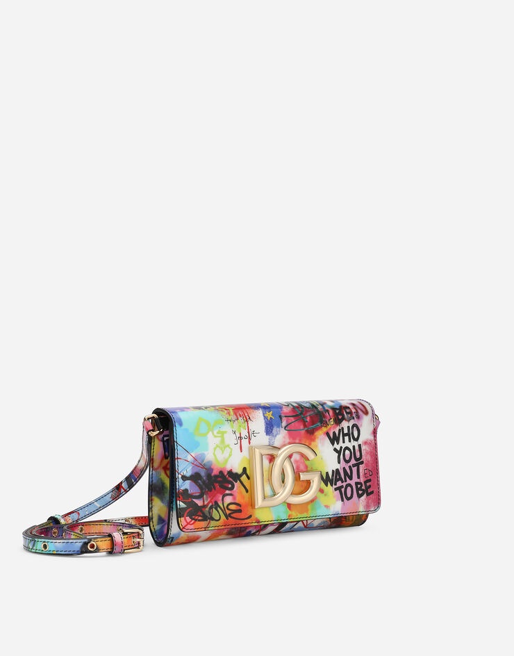 Printed patent leather 3.5 clutch - 3