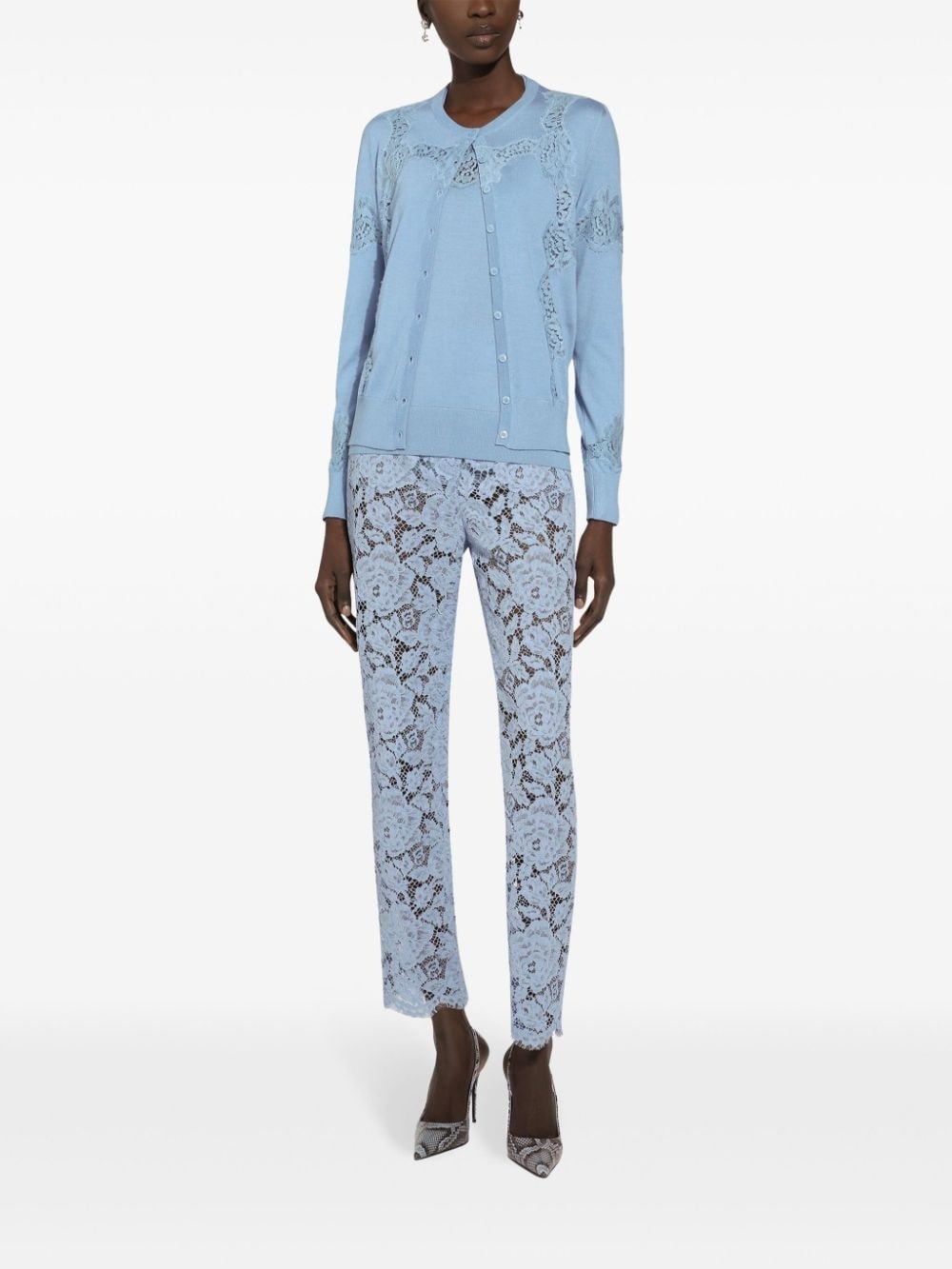 embroidered lace trousers - 2