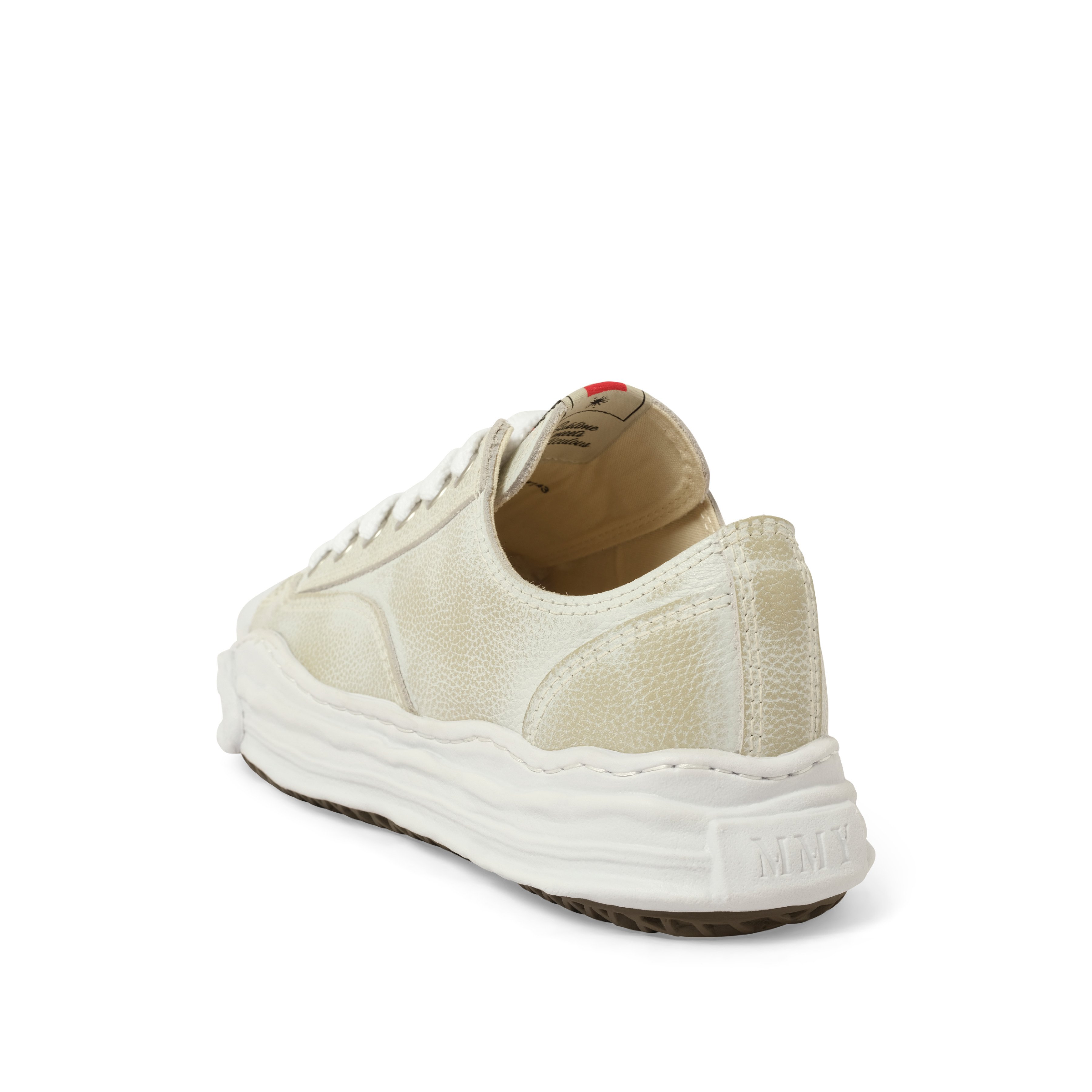 Hank OG Shrink Leahter Sneaker in White - 3