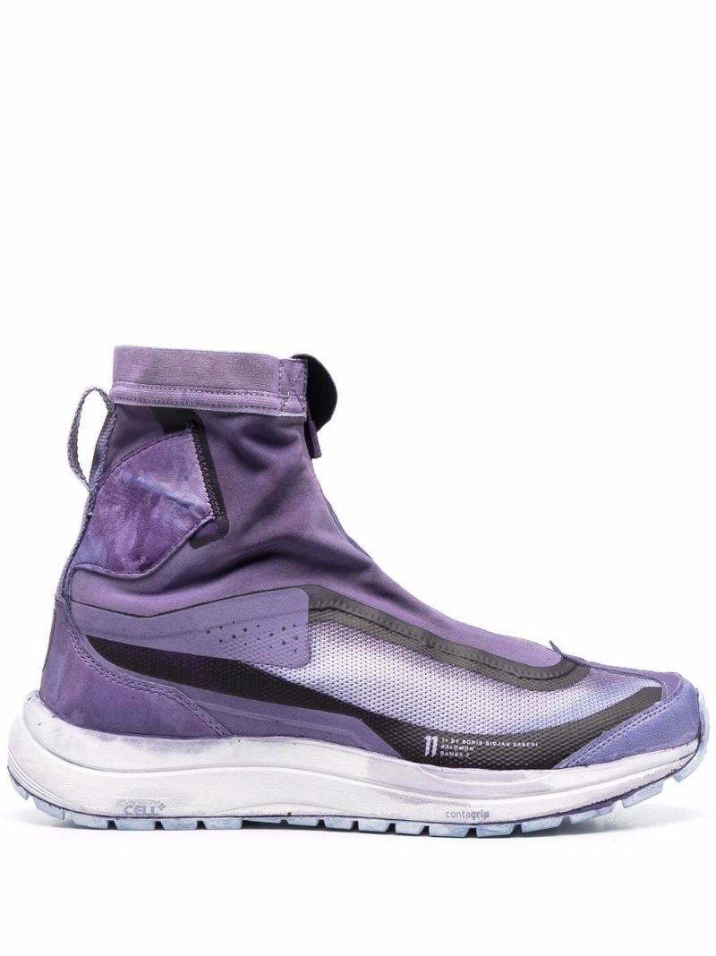 layered sock hi-top sneakers - 1