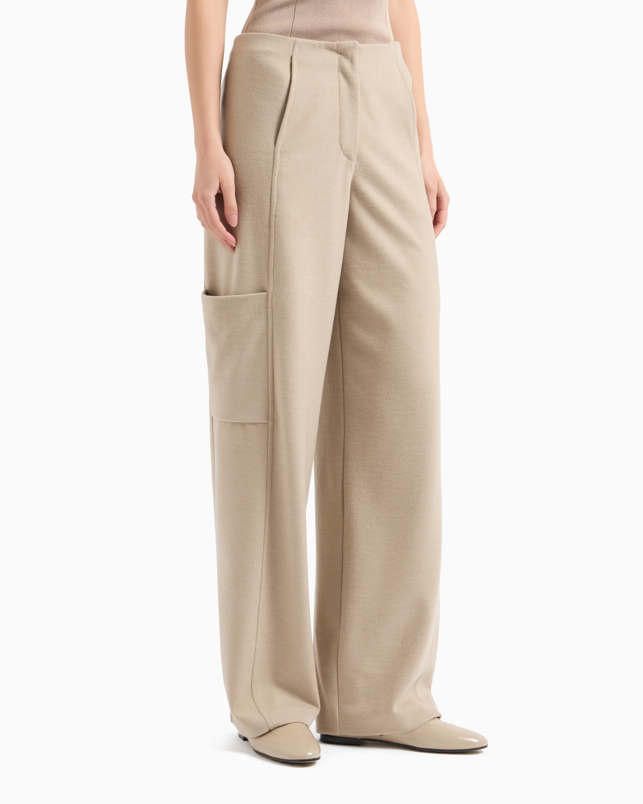 STRAIGHT-LEGGED TROUSERS IN WOOL DOUBLE JERSEY - 4