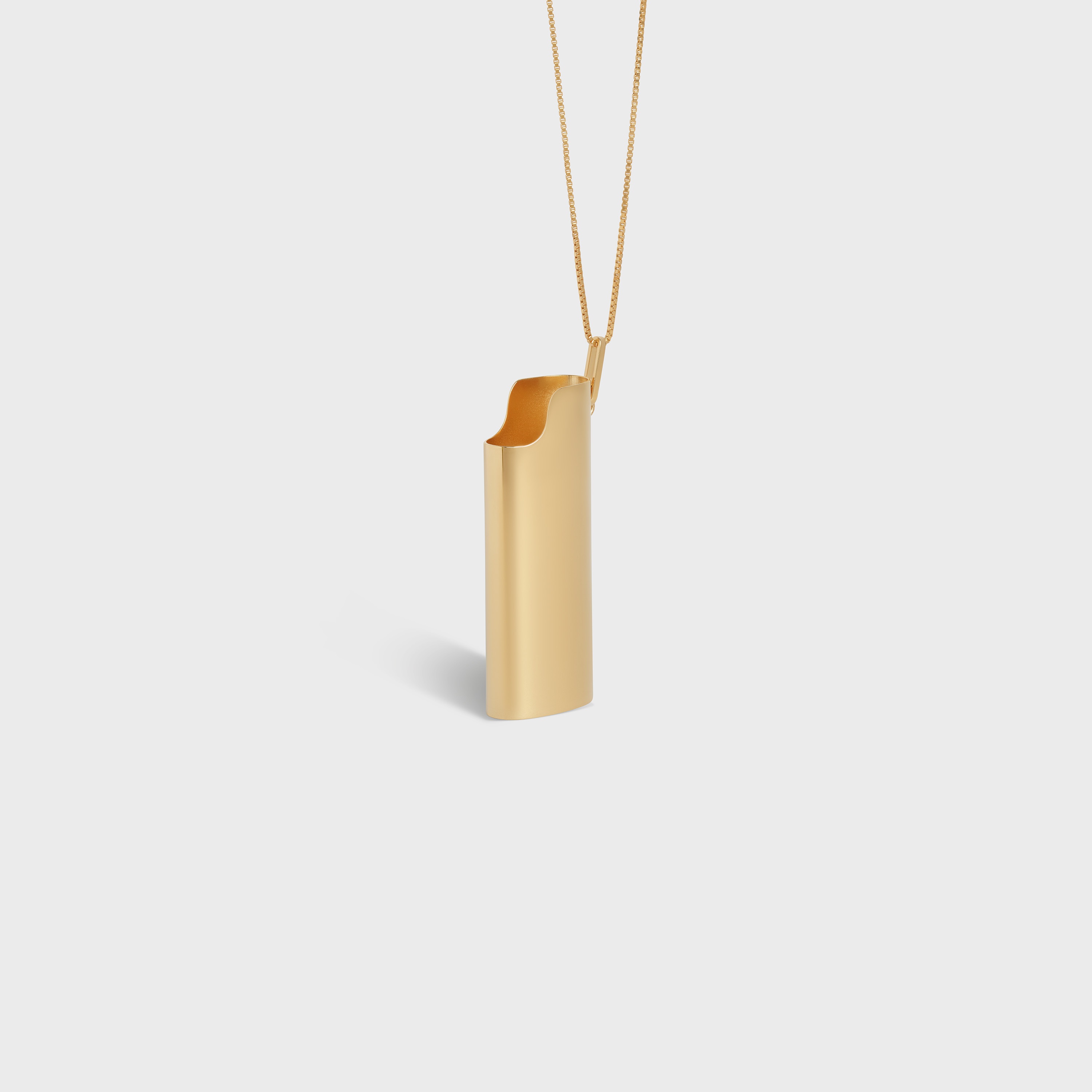 CELINE LIGHTER CASE NECKLACE IN BRASS WITH GOLD FINISH - 2