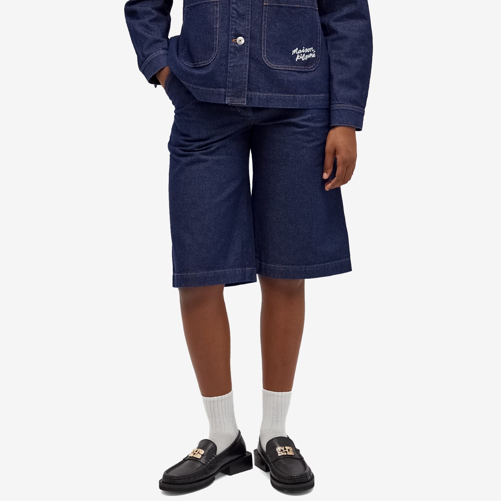 Maison Kitsune Workwear Denim Bermuda Shorts - 2