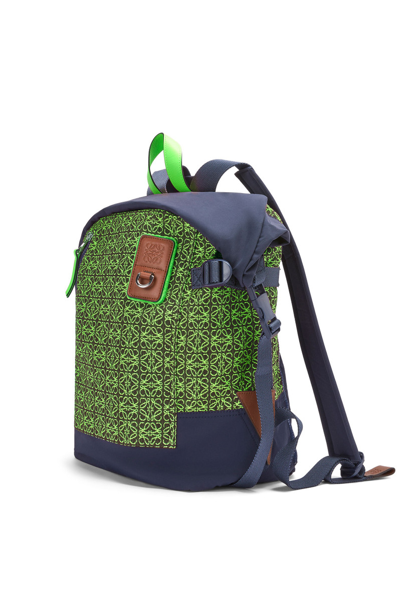 Roll Top backpack in Anagram jacquard and nylon 3